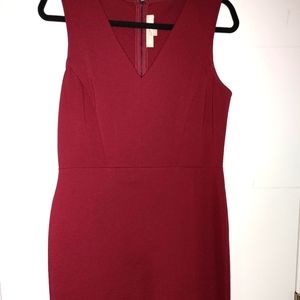 Loft Sleeveless V-necks Sheath Midi Dress.